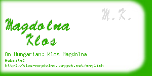 magdolna klos business card